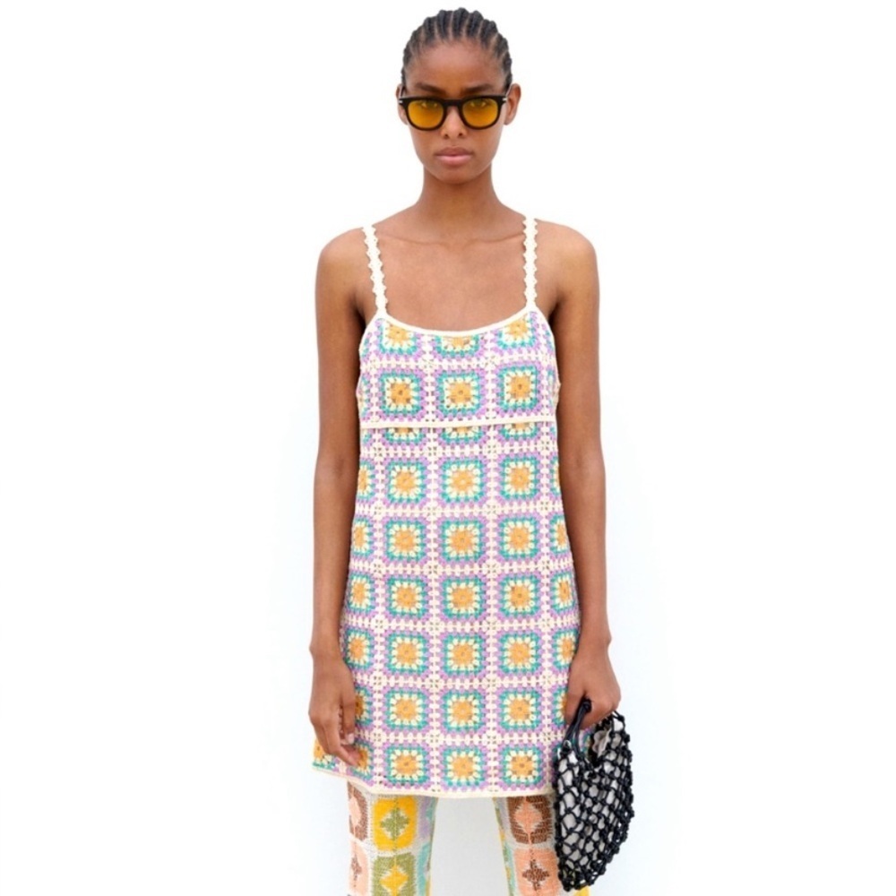 Zara Multicolor Crochet Dress